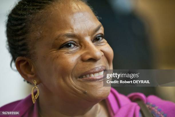 Christiane Taubira, garde des sceaux et ministre de la justice le 21 Octobre 2013, a Lyon, France.