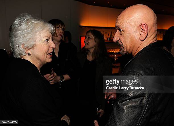 Film editor Thelma Schoonmaker and actor Sir Ben Kingsley attend the cocktail party to celebrate the New York premiere of "Shutter Island" at Armani...