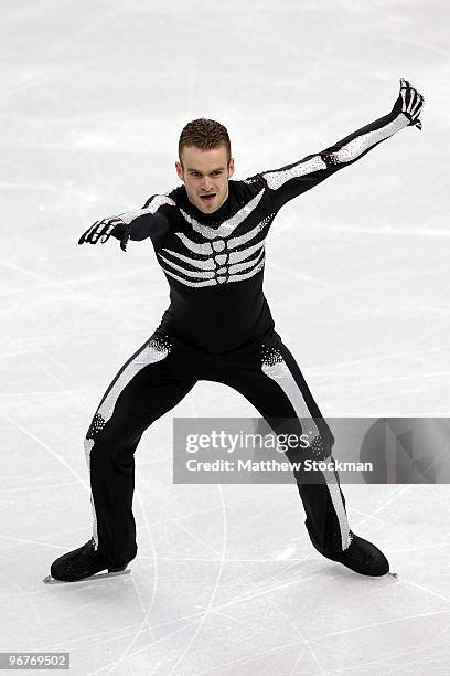 Kevin van der Perren of Belgium competes in the men's figure skating short program on day 5 of the Vancouver 2010 Winter Olympics at the Pacific...