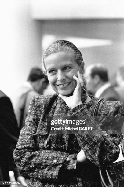 Portrait de Corinne Bouygues à Saint-Quentin-en-Yvelines, en France, le 14 octobre 1987.