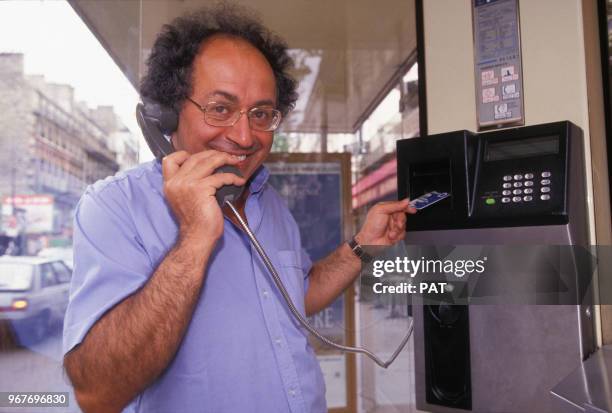 Roland Moreno, inventeur de la carte à puce, le 31 août 1990 à Paris, France.