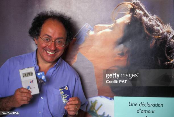 Roland Moreno, inventeur de la carte à puce, le 31 août 1990 à Paris, France.