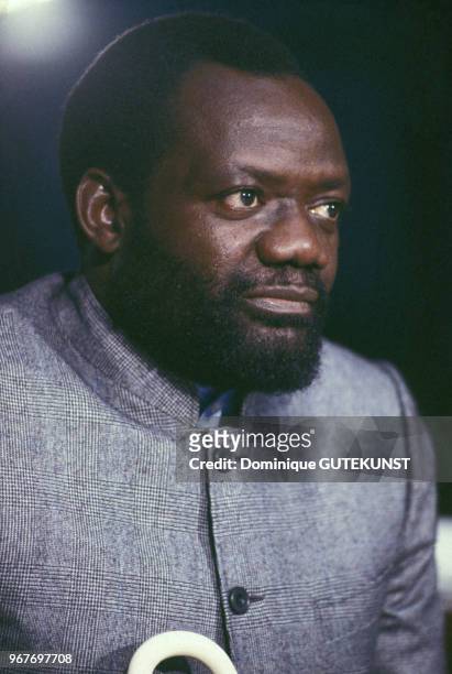 Le leader indépendantiste et fondateur de l'U.N.I.T.A. Jonas Savimbi le 22 octobre 1986 au Parlement européen à Strasbourg, France.