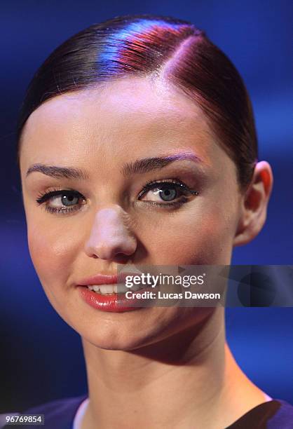 Model Miranda Kerr poses after the David Jones Autumn/Winter 2010 Season Launch at Central Pier, Docklands on February 17, 2010 in Melbourne,...