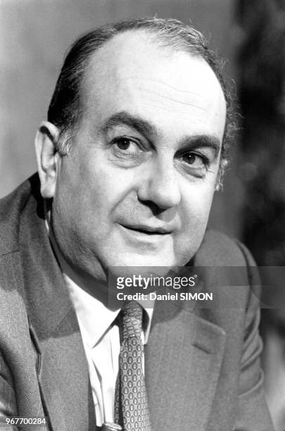Le journaliste Georges Suffert le 23 janvier 1980 à Paris, France.
