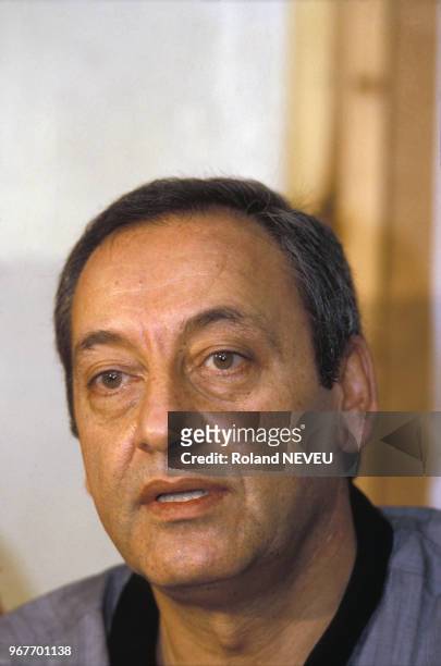 Nabih Berri, chef du mouvement Amal, le 26 juin 1985 à Beyrouth au Liban.