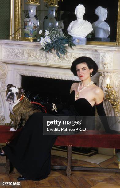 Paloma Picasso chez elle à Paris le 17 avril 1985, France.