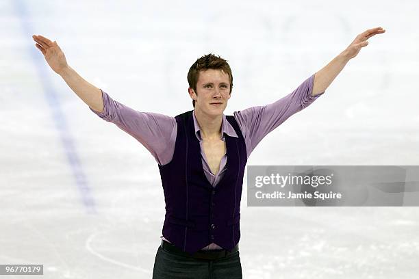 Jeremy Abbott of the United States competes in the men's figure skating short program on day 5 of the Vancouver 2010 Winter Olympics at the Pacific...