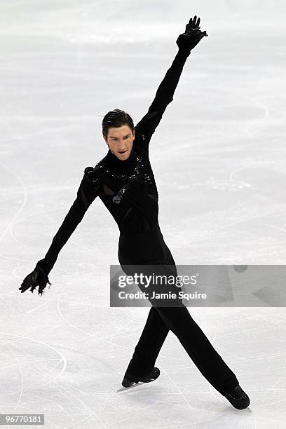 Evan Lysacek of the United States competes in the men's figure skating short program on day 5 of the Vancouver 2010 Winter Olympics at the Pacific...