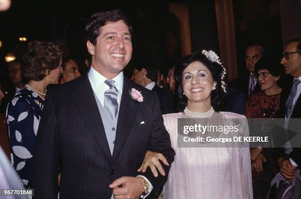 Mariage d'Alexandre de Yougoslavie avec Katherine Clara Bathis, le 21 septembre 1985, Londres, Grande-Bretagne.