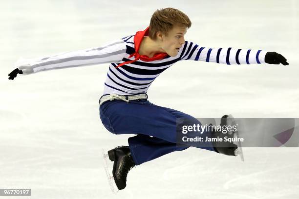 Tomas Verner of Czech Republic competes in the men's figure skating short program on day 5 of the Vancouver 2010 Winter Olympics at the Pacific...