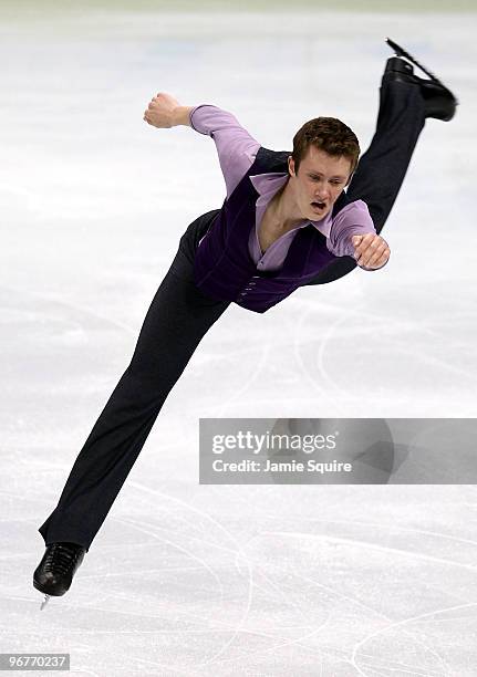 Jeremy Abbott of the United States competes in the men's figure skating short program on day 5 of the Vancouver 2010 Winter Olympics at the Pacific...