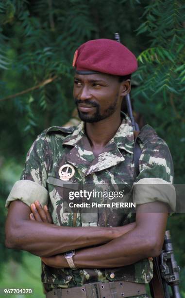 Soldat tchadien le 24 août 1983 au Tchad.