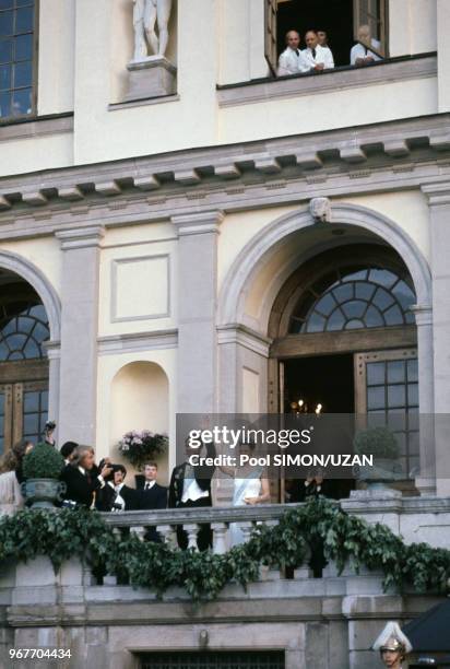 Mariage du roi Carl Gustave de Suède et de Silvia Sommerlath le 19 juin 1976 au Château de Drottningholm en Suède.