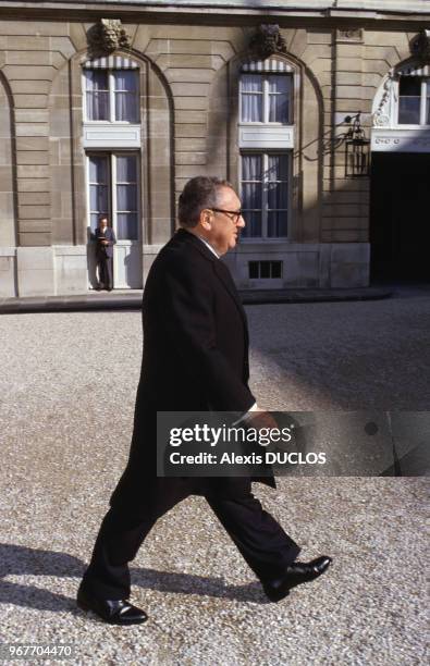 Portrait d'Henry Kissinger le 26 mars 1986 à Paris, France.