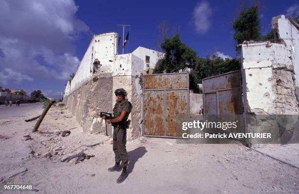 Soldat français le 25 décembre 1992 à Mogadiscio en Somalie.