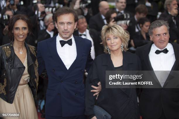 Karine Silla Perez, Vincent Perez, Daniele Thompson and Daniel Auteuil attend 'Inside Llewyn Davis' Premiere during the 66th Annual Cannes Film...