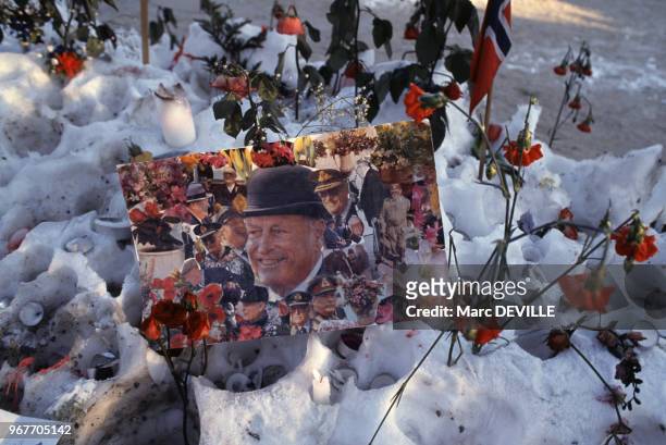 Obsèques du roi Olav V le 30 Janvier 1991 à Oslo, Norvège.
