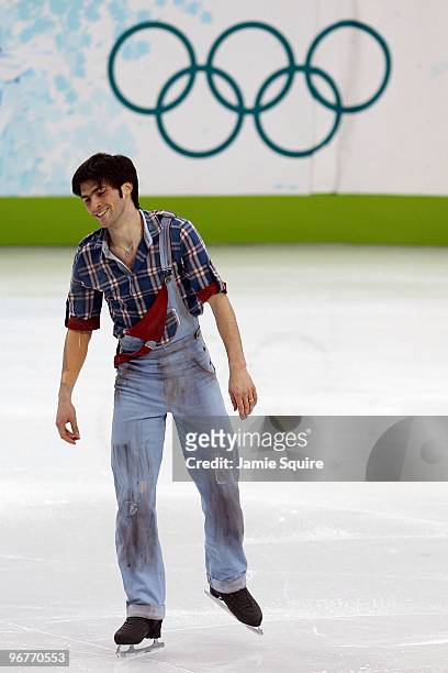 Samuel Contesti of Italy competes in the men's figure skating short program on day 5 of the Vancouver 2010 Winter Olympics at the Pacific Coliseum on...