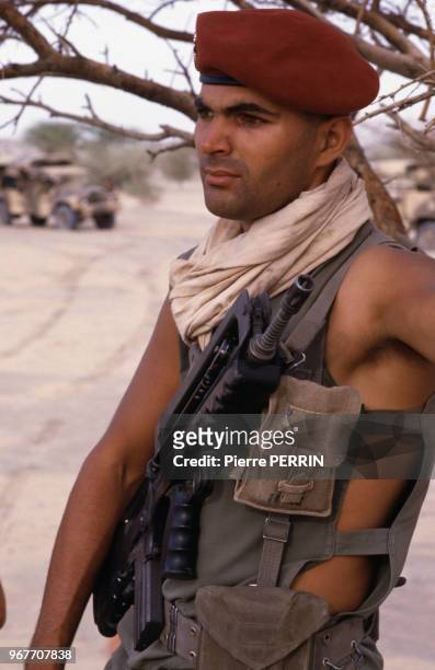 Soldat français lors de la guerre civile tchadienne le 27 septembre 1984 au Tchad.