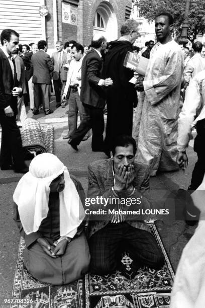 Célébration de la fin du Ramadan à la Mosquée de Paris le 16 mai 1988 à Paris, France.