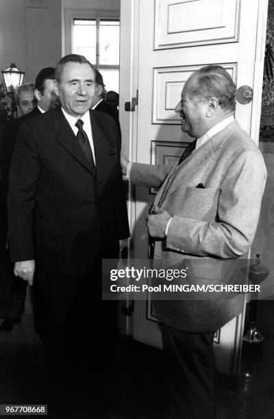 Portrait d'Andrei Gromyko, ministre soviétique des affaires Etrangères, lors des 25 ans de la signature du Traité Etat autrichien le 16 mai 1980 à...