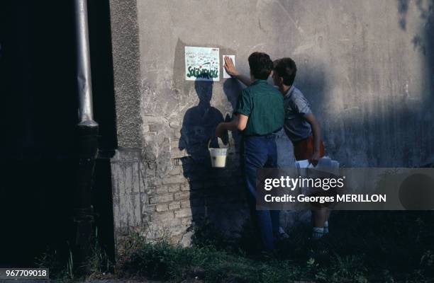 Campagne de Solidarno?? le 19 mai 1989 à Varsovie en Pologne.