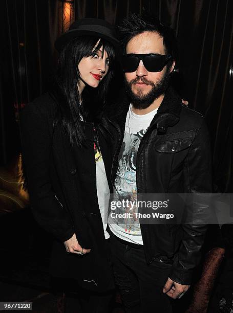 Ashlee Simpson and Pete Wentz attend the Clandestine Industries by Pete Wentz after party at Andaz Wall Street on February 16, 2010 in New York City.
