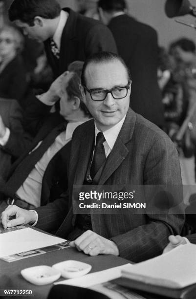 Jacques Chirac aux journées de l'UDR à Nogent-sur-Marne le 16 mars 1974, France.