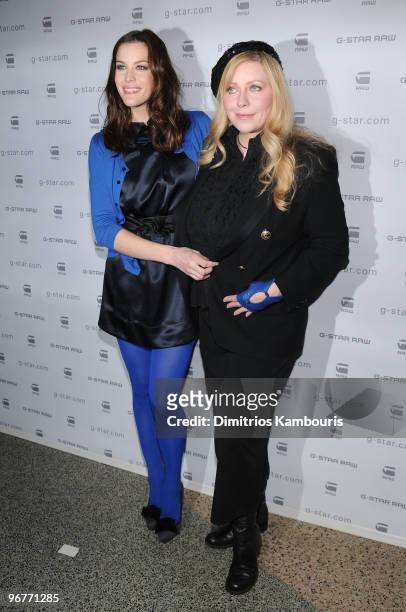 Actress Liv Tyler and Bebe Buell attend the G-Star Raw Presents NY Raw Fall/Winter 2010 Collection at Hammerstein Ballroom on February 16, 2010 in...