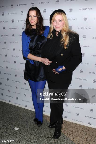 Actress Liv Tyler and Bebe Buell attend the G-Star Raw Presents NY Raw Fall/Winter 2010 Collection at Hammerstein Ballroom on February 16, 2010 in...