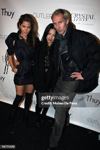 Indrani, Thuy Diep and Markus Klinko attend the Thuy Fall 2010 fashion show during Mercedes-Benz Fashion Week at Bryant Park on February 16, 2010 in...