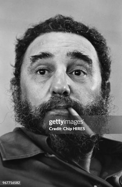 Portrait de Fidel Castro lors d'une visite officielle à Mexico le 17 mai 1979, Mexique.