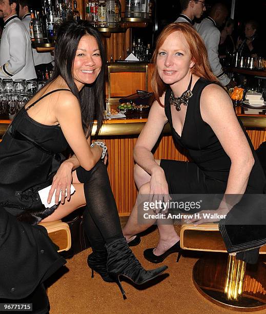 Helen Lee Schifter and Anne Grauso attend the Narciso Rodriguez Fall/Winter 2010 fashion show after party at The Standard Hotel on February 16, 2010...