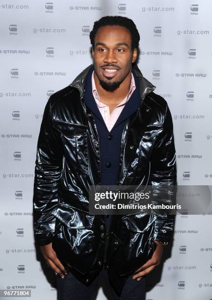 Football player Steven Jackson attends the G-Star Raw Presents NY Raw Fall/Winter 2010 Collection at Hammerstein Ballroom on February 16, 2010 in New...