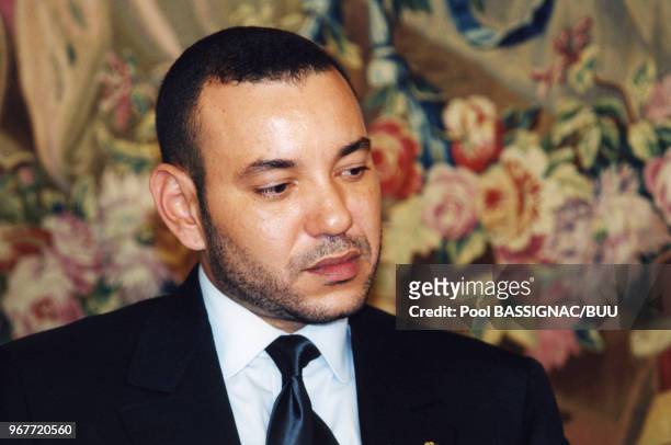 Le roi du Maroc Mohammed VI en visite officielle le 21 mars 2000 à Paris, France.