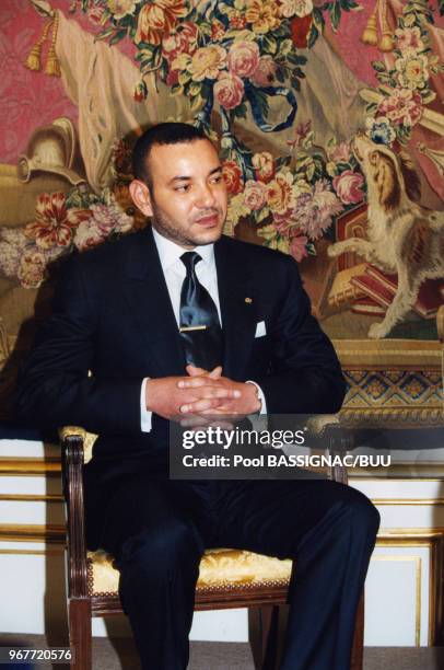 Le roi du Maroc Mohammed VI en visite officielle le 21 mars 2000 à Paris, France.