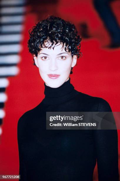 Ex-Miss France, Linda Hardy à la soirée d'anniversaire du magazine Télé 7 Jours au théâtre de l'Empire, le 27 avril 2000, Paris, France.