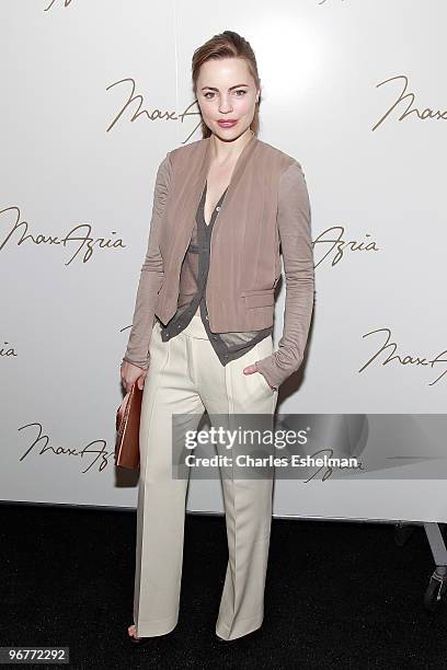 Actress Melissa George attends the Max Azria Fall 2010 fashion show during Mercedes-Benz Fashion Week at Bryant Park on February 16, 2010 in New York...