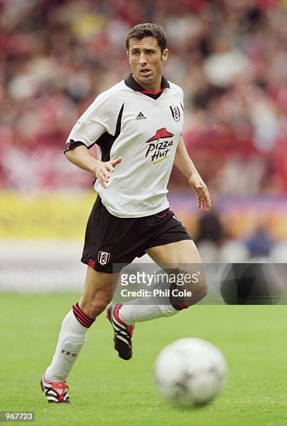 John Collins of Fulham chases after a loose ball during the FA Barclaycard Premiership match against Charlton Athletic played at The Valley, in...