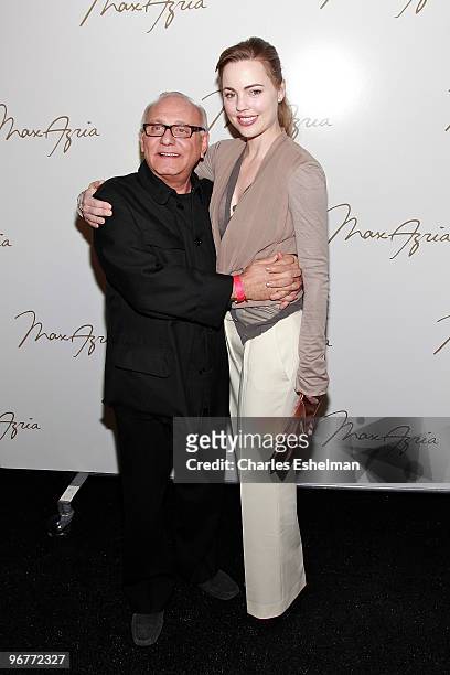 Designer Max Azria and actress Melissa George attend the Max Azria Fall 2010 fashion show during Mercedes-Benz Fashion Week at Bryant Park on...