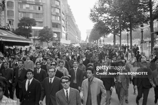 Manifestation de soutien à Israel lors de la guerre des 6 Jours, Paris le 31 mai 1967, France.