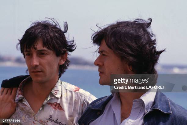 Jean Hugues Anglade et Patrice Chereau lors du Festival de Cannes le 19 mai 1983, France.