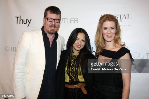 Simon Van Kempin, Thuy Diep and Alex McCord attend the Thuy Fall 2010 fashion show during Mercedes-Benz Fashion Week at Bryant Park on February 16,...