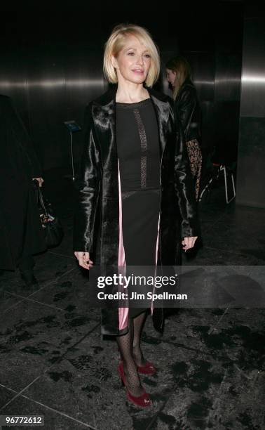 Actress Ellen Barkin attends The Cinema Society & Donna Karan screening of "Happy Tears" at The Museum of Modern Art on February 16, 2010 in New York...