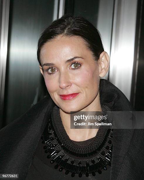 Demi Moore attends The Cinema Society & Donna Karan screening of "Happy Tears" at The Museum of Modern Art on February 16, 2010 in New York City.