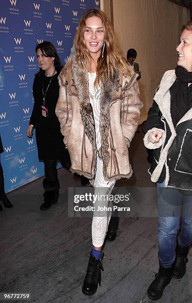 Erin Wasson is seen around Bryant Park during Mercedes-Benz Fashion Week on February 16, 2010 in New York City.