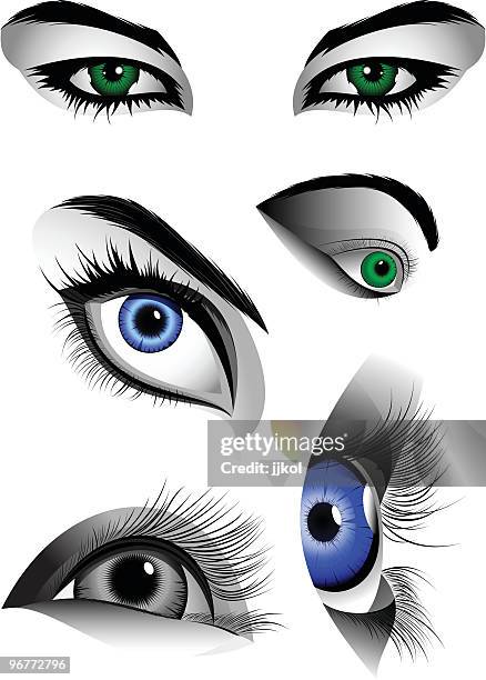 eyes - shimmer eyeshadow stock illustrations