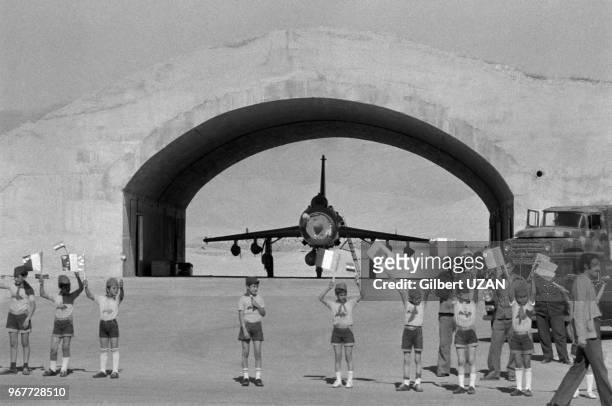 Mig 21 sur la base aérienne de Palmyre le 27 novembre 1977, Syrie.