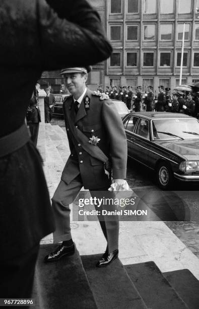 Le Prince Albert de Belgique lors de la Fête nationale 'Te Deum' à Bruxelles le 21 juillet 1976, Belgique.